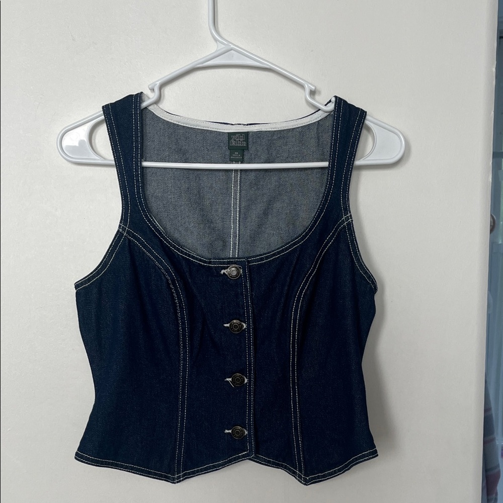 cropped denim vest